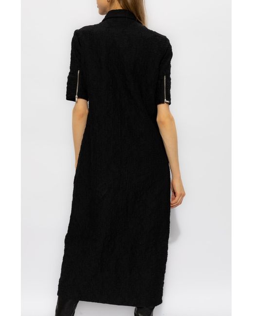 Jil Sander Black Textured Dress,