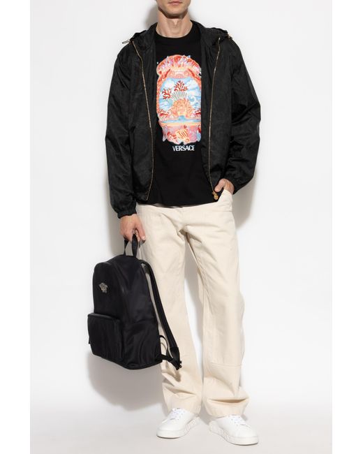Versace Black Jacket With 'Barocco' Pattern for men