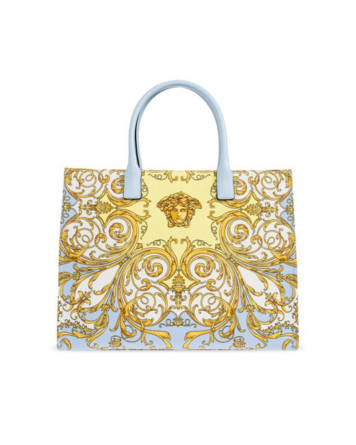 Versace Blue "V Allover La Medusa Large" Shopper Bag