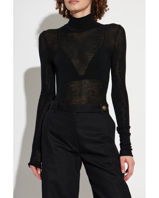 Versace Black Short Double-Breasted Coat