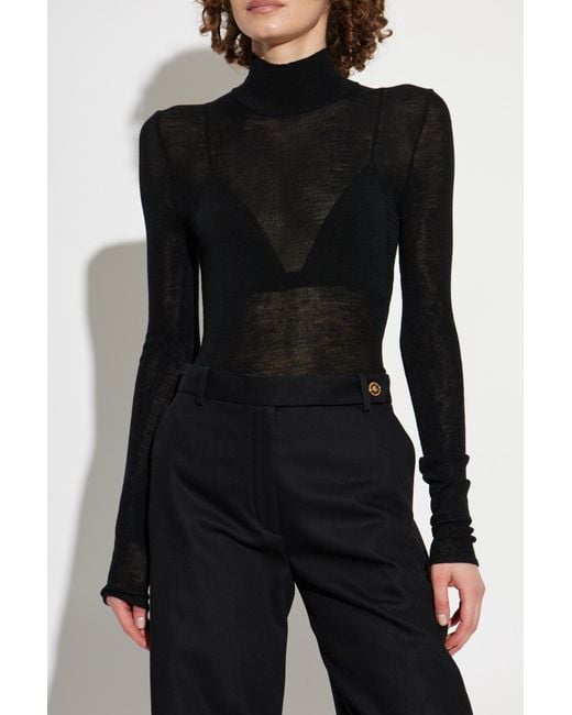 Versace Black Short Double-Breasted Coat