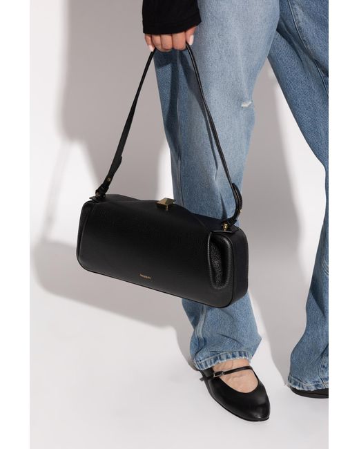 Yuzefi Black Shoulder Bag "Oyster"