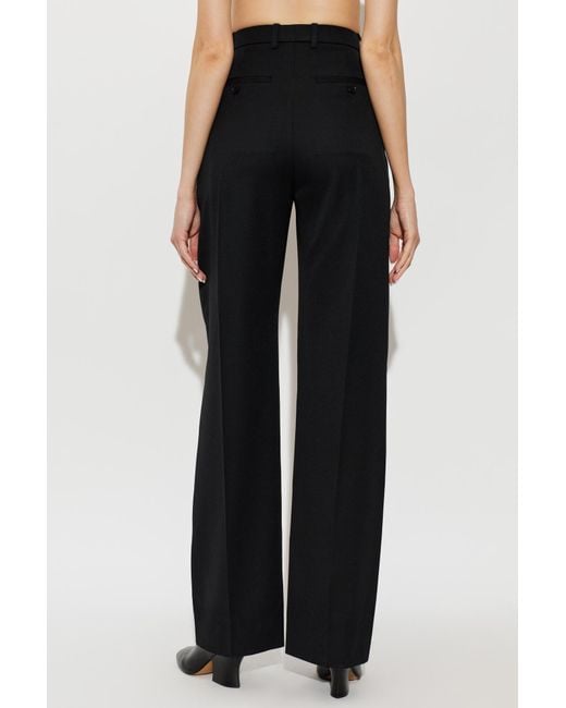 McQueen Black Wool Pleated Trousers