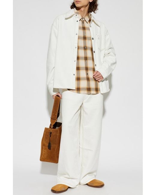 AMI White Straight-Leg Jeans for men