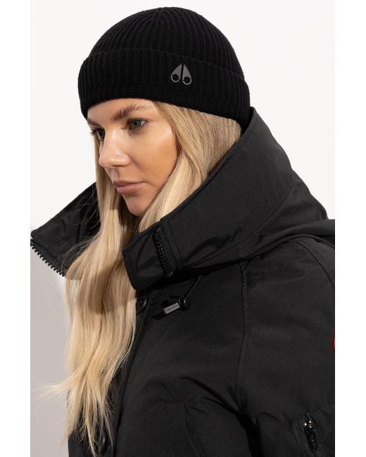 Moose Knuckles Black Woolen Hat