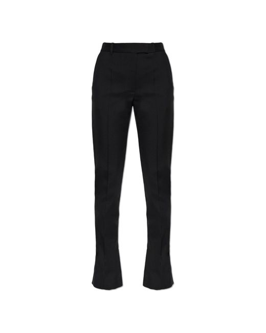 McQueen Black Wool Pleated Trousers