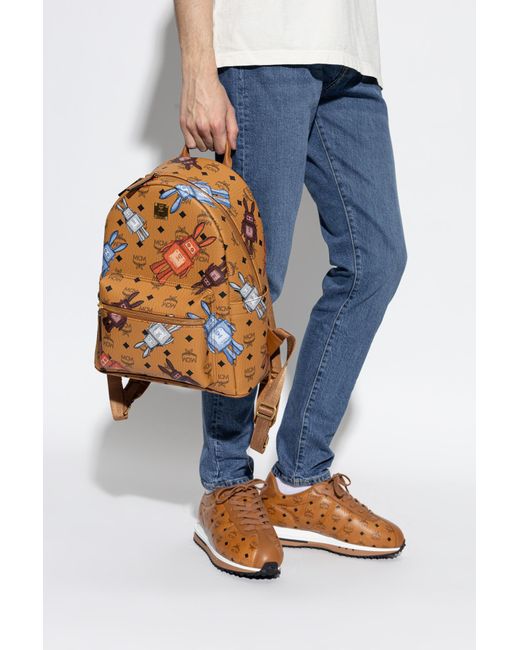 MCM Brown Backpack With Logo for men
