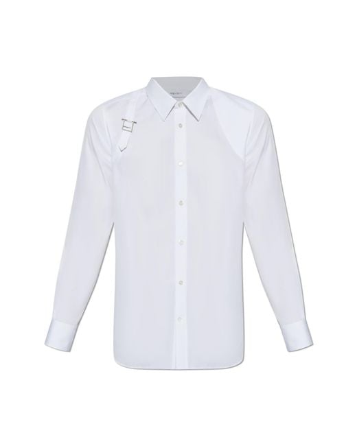 McQueen White Cotton Shirt for men