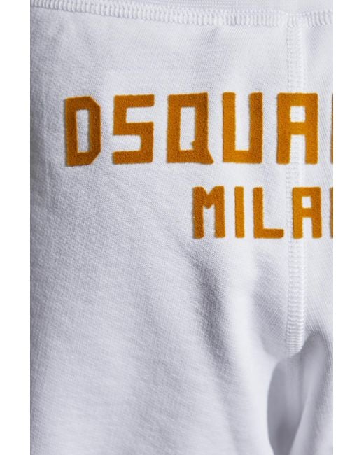 DSquared² White Logo Shorts
