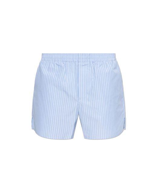 AMI Blue Ribbed Shorts for men