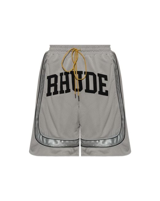 Rhude Gray Shorts With Logo for men