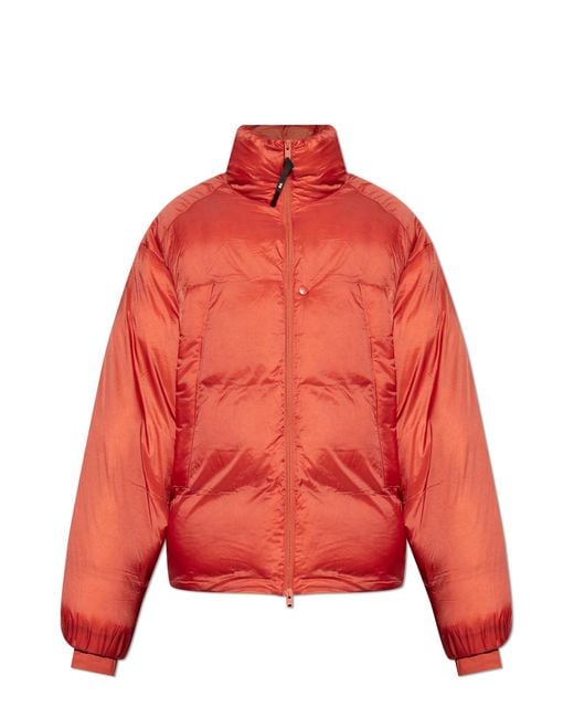 Y-3 Red Down Jacket With A Pattern for men