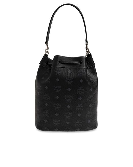 MCM Blue 'Dessau' Bag With Monogram