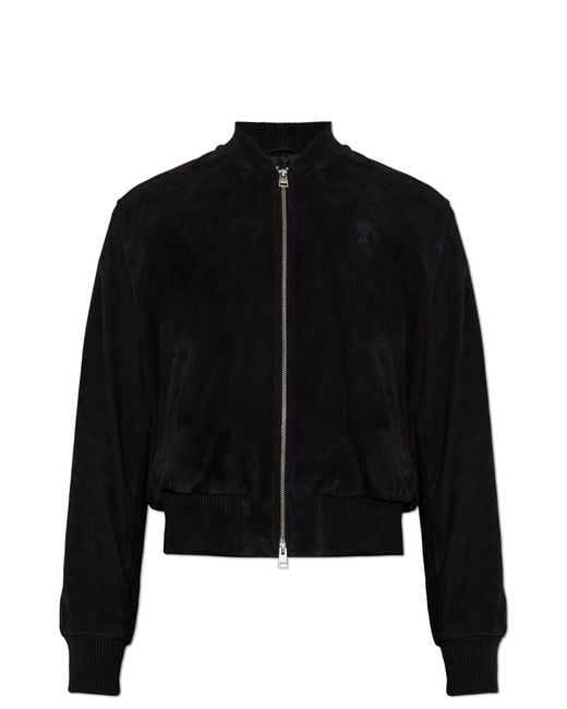 AMI Black Suede 'Bomber' Jacket for men