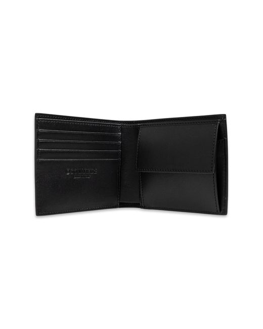 DSquared² Black Leather Wallet for men