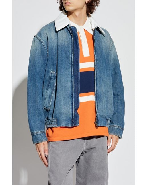 Loewe Gray Denim Jacket With Collar for men