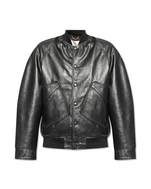 Victoria Beckham Gray Leather Jacket