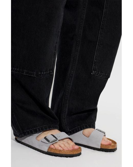 Birkenstock White 'Arizona' Slides