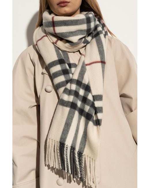 Burberry White Cashmere Shawl