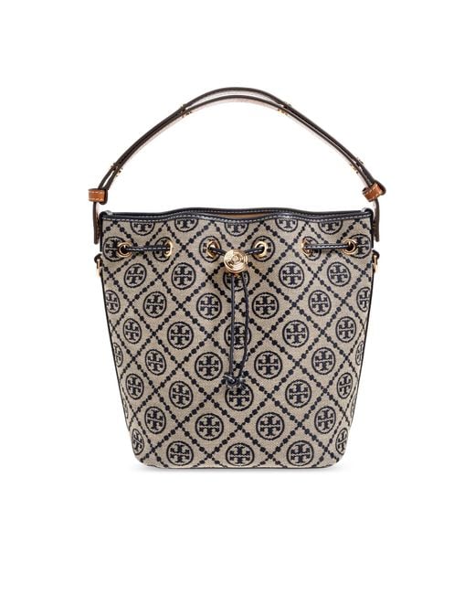 Tory Burch White 'T Monogram' Bucket Bag