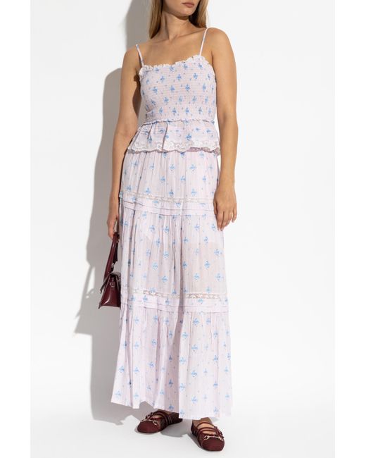 LoveShackFancy Purple Skirt "Phia"