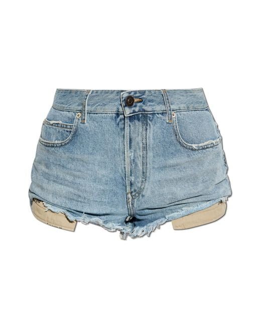 Balenciaga Blue Denim Shorts With 'Vintage' Effect