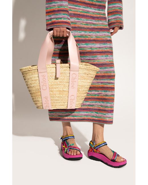 Chloé Pink ‘Basket Medium’ Shopper Bag