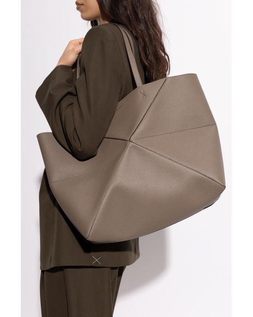 Loewe Brown 'Puzzle Fold Large' Shopper Bag
