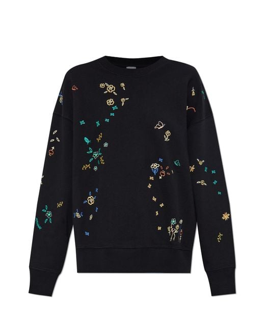 Paul Smith Black Sweatshirt With A Colorfully Embroidered Pattern