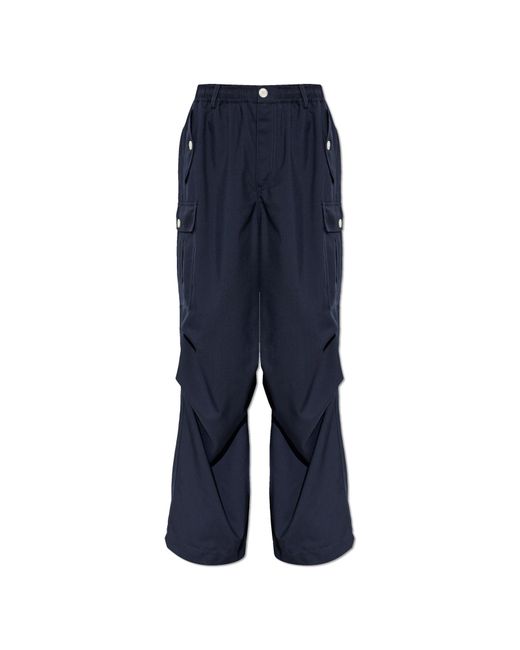 Marni Blue Wool Cargo Trousers for men
