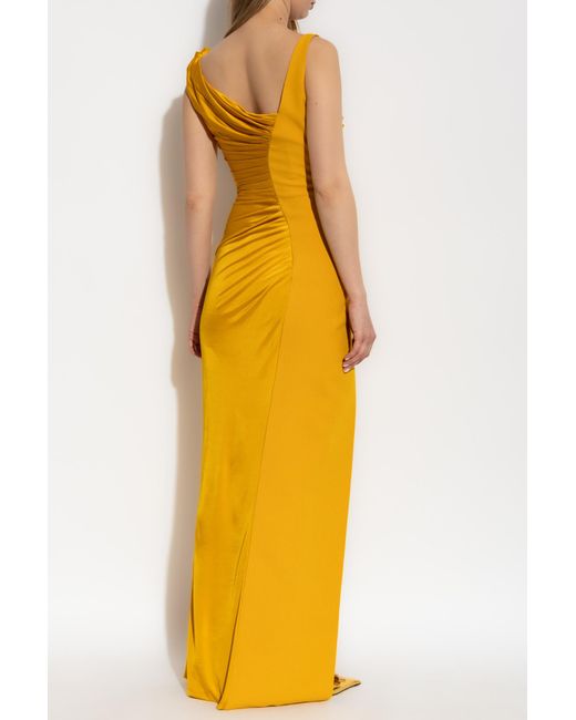 Versace Metallic Draped Dress