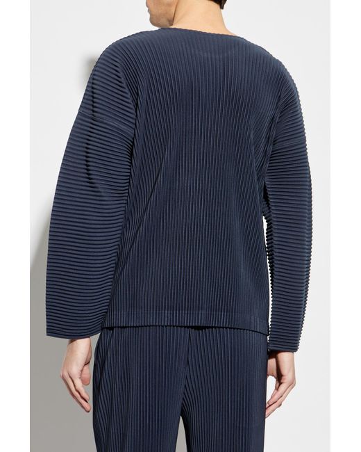 Homme Plissé Issey Miyake Blue Pleated Trousers for men