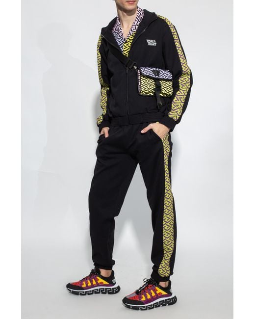 Versace Trousers With Logo in Black for Men | Lyst