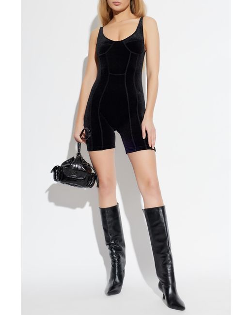 Vetements Black Velour Jumpsuit