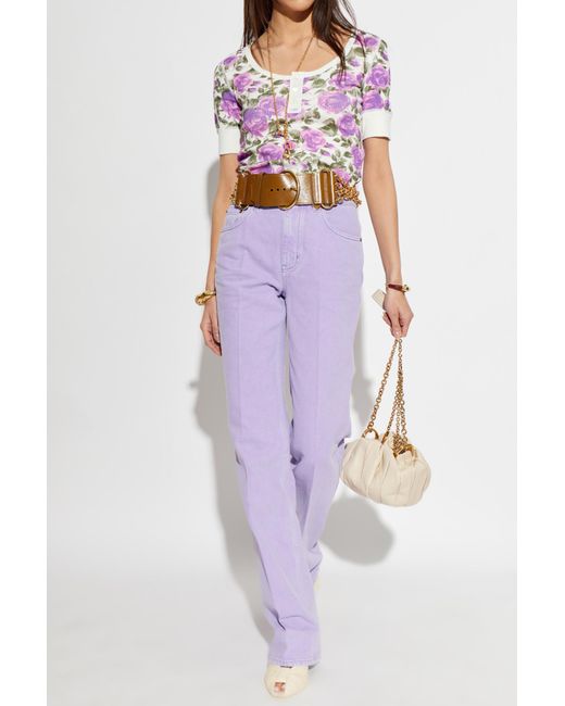 Chloé Purple Straight-Leg Jeans