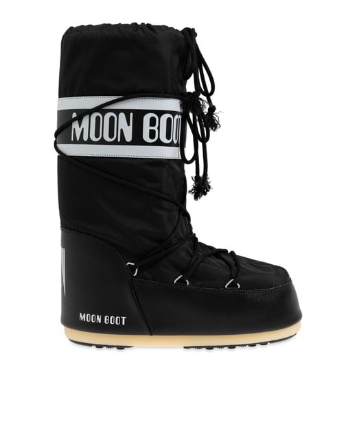 Moon Boot Black Snow Boots Icon Nylon for men