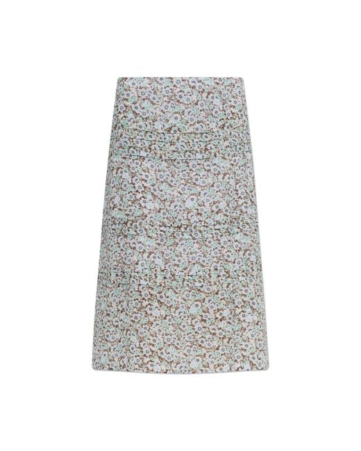 Tory Burch White Skirt With Floral Motif