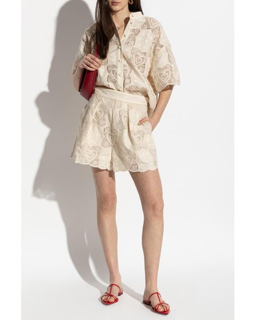 Zimmermann Natural Lace Shorts