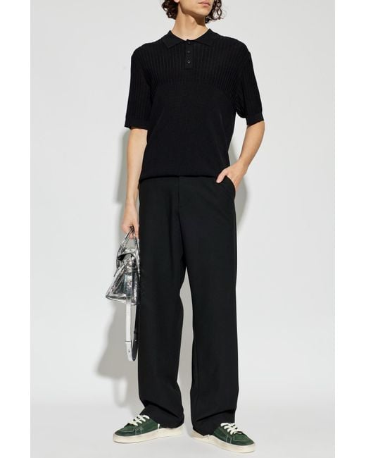 Golden Goose Deluxe Brand Black Striped Polo for men