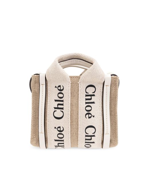Chloé White 'woody Nano' Shoulder Bag,