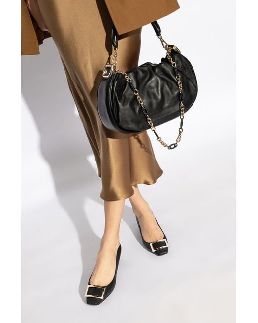 Roger Vivier Black Handbag 'Viv' Choc Royal Medium'