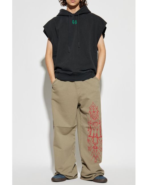 44 Label Group Black Hoodie for men