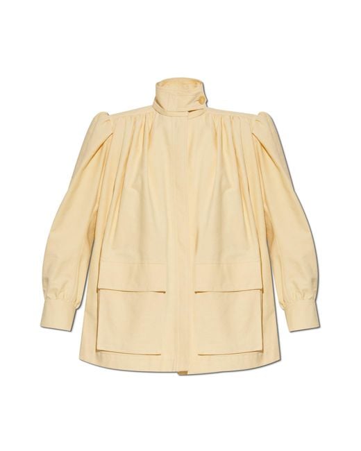 Chloé Natural Oversize Jacket With A Stand-Up Collar