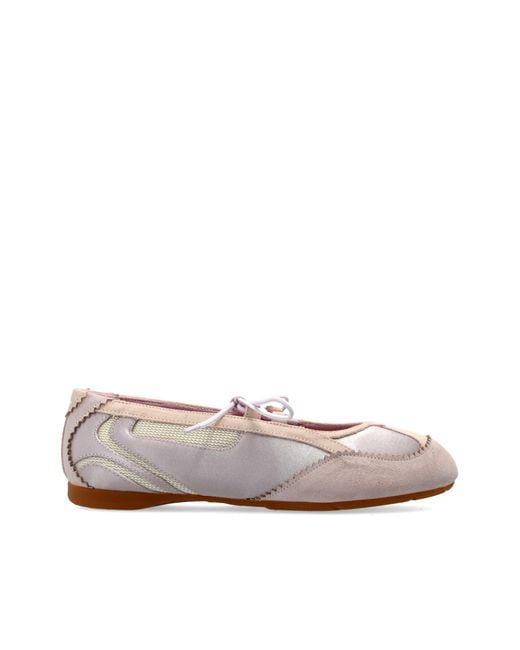 DIESEL White 'D-Mile' Ballet Flats