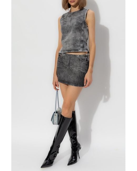 DIESEL Gray Skirt De-Pra-Mini-S3