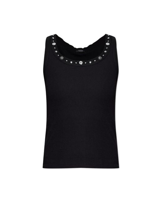 Versace Black Top With Applications