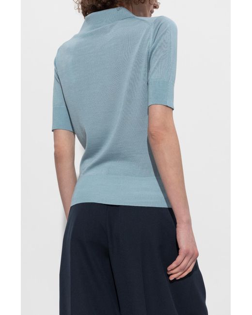 AMI Blue Wool Top