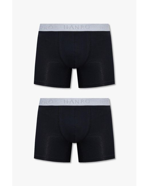 Hanro Blue Boxers 2-Pack for men