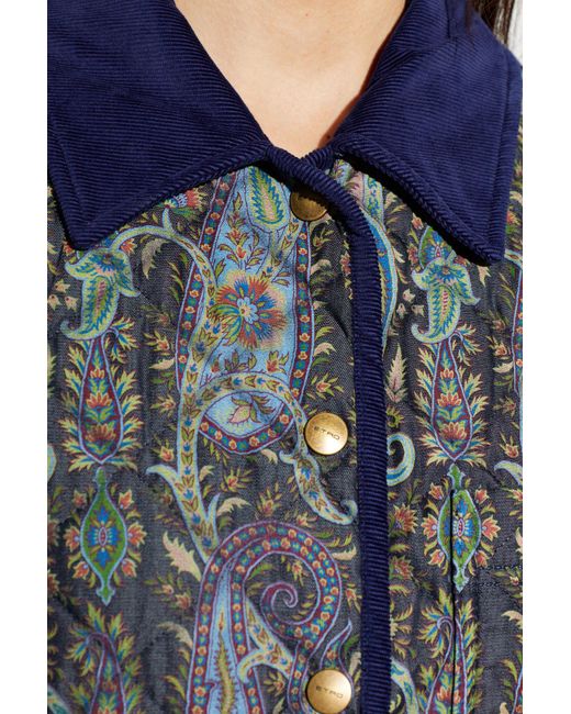 Etro Blue Insulated Jacket With Pockets