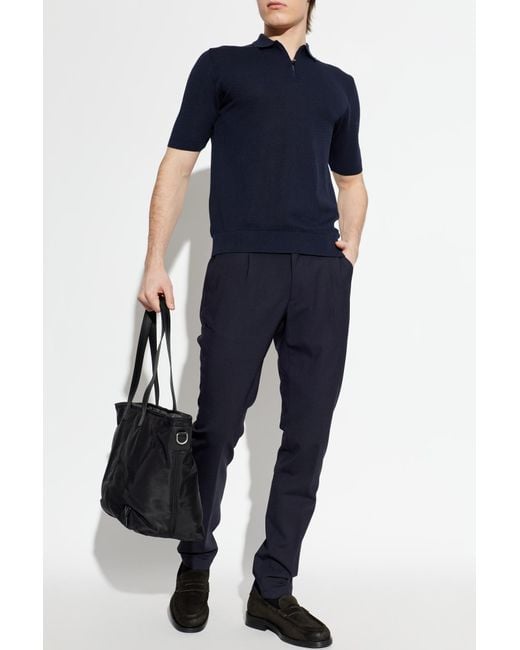 Eleventy Blue Cotton Polo for men